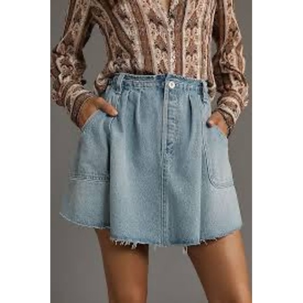 Pilcro Light Blue Denim Mini Skirt